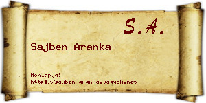 Sajben Aranka névjegykártya