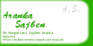 aranka sajben business card